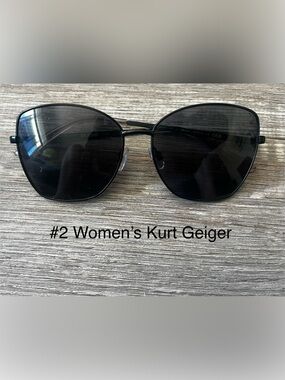 Kurt Geiger Women's Black Oversized Cat-Eye Sunglasses